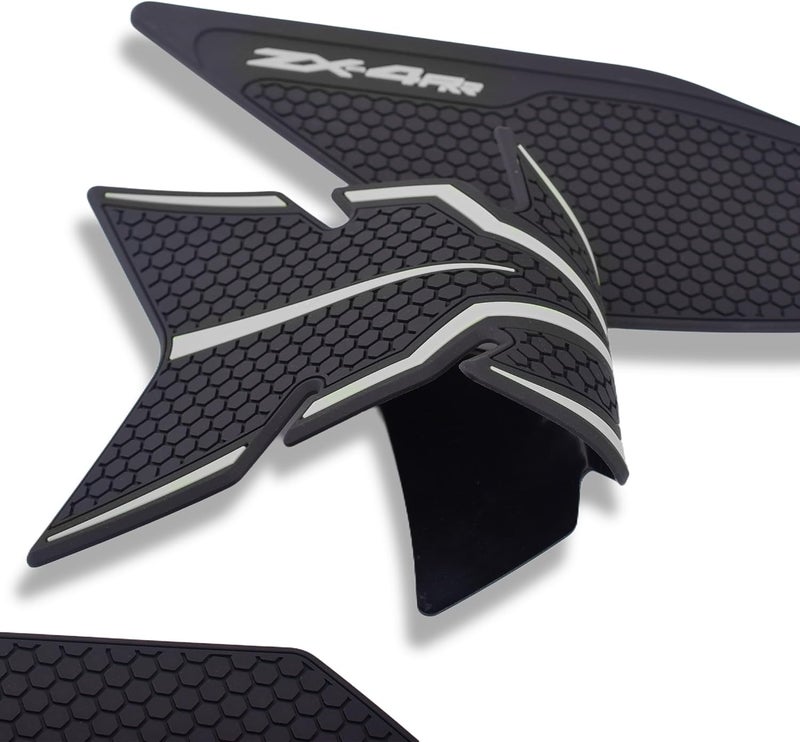 BYEMTTY Motorcycle Tank Grip Protector Pads, Anti-Slip Honeycomb Design, Compatible with Suitable forZX-25R/SE ZX-4R SE/4RR (gray) - Image 3